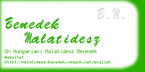 benedek malatidesz business card